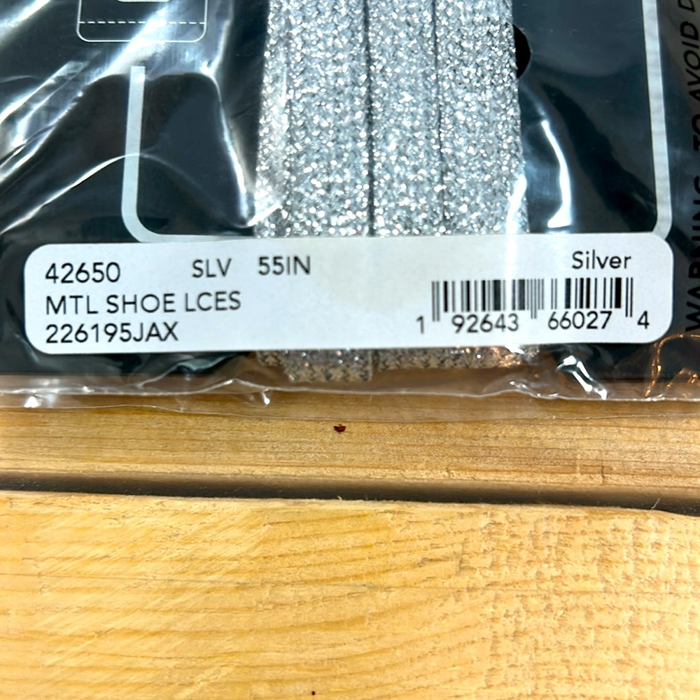 Coach Silver Glitter Shoelaces - Picture 3 of 3
